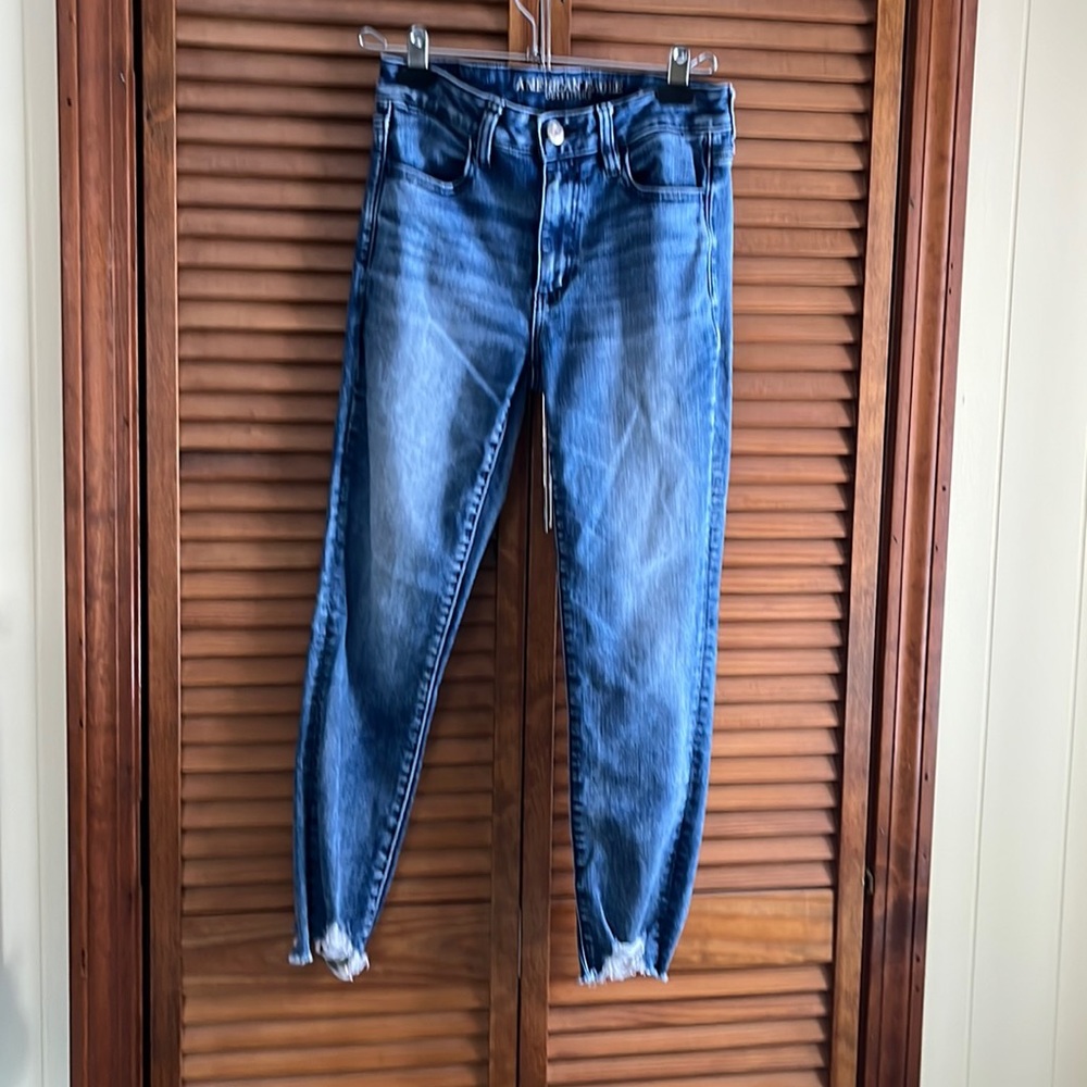 American Eagle Hi-rise Jegging Crop Next Level Straight Stretch X size 6